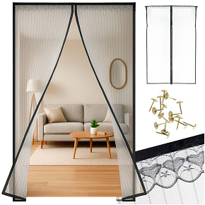 Síť proti hmyzu magnetická na dveře 160x230 cm ČERNÁ