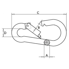 L Karabińczyk do lin 8x80mm DIN5299 C