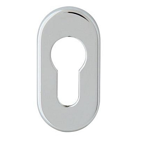 Szyld owalny 0006 na wcisk M6 chrom
